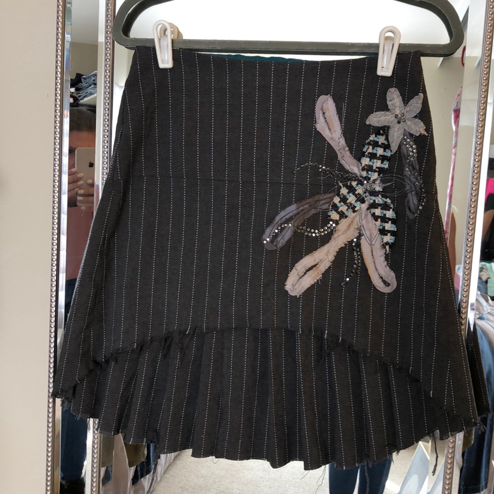 Nordstrom Ruth pinstripe high low skirt